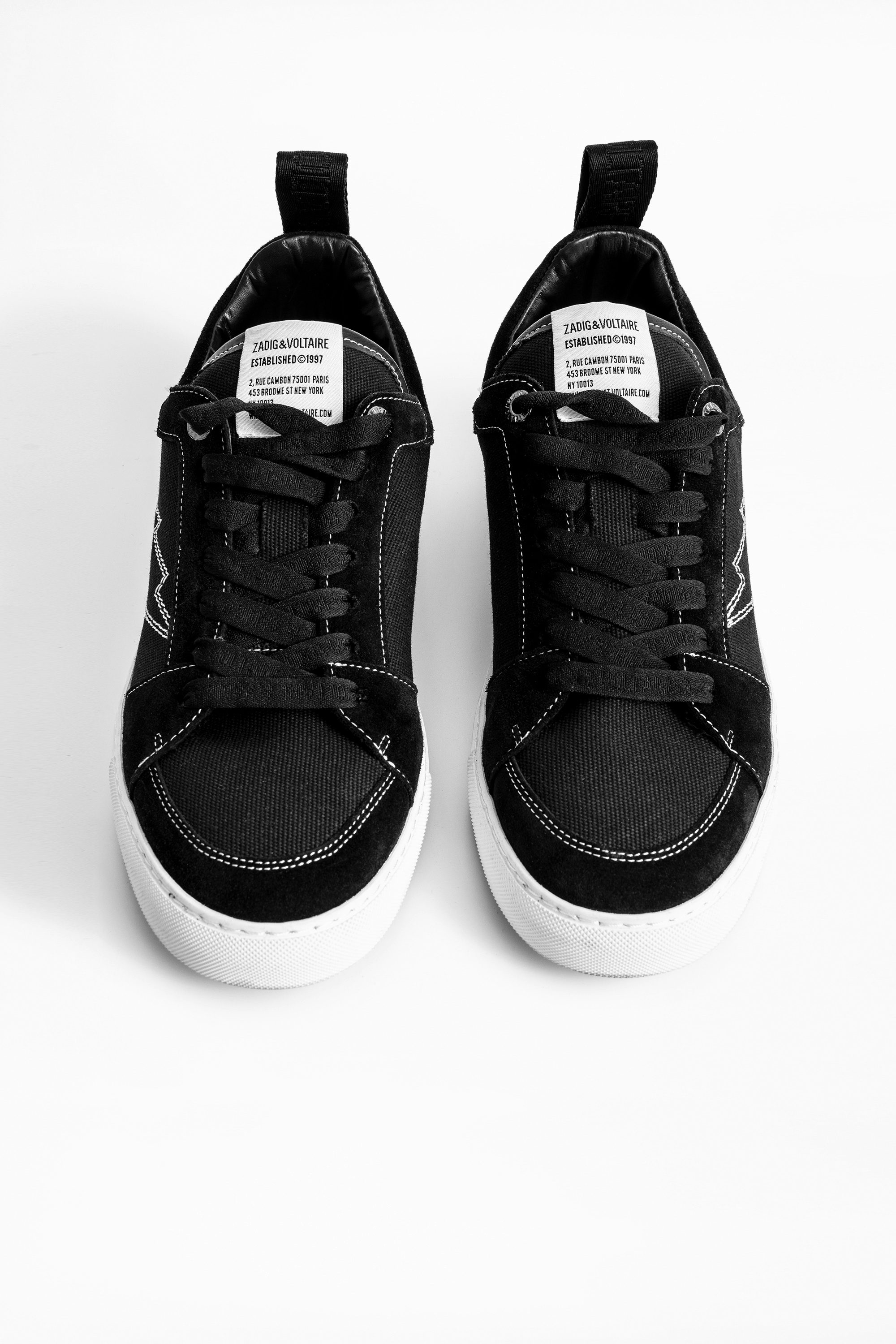 Turnschuhe ZV1747 Canvas - Schwarze Herrenturnschuhe aus Stoff